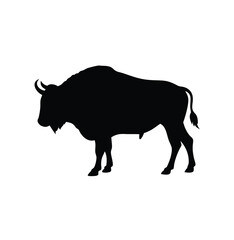 A bison bull vector silhouette