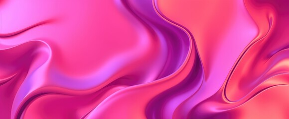 Fototapeta premium Abstract pink and purple flowing fabric smooth elegant curves and gradients luxurious feel