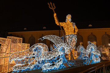 warszawa , miasto , Wilan&oacute;w , Pałac, iluminacje, 