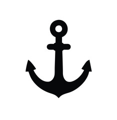 A black anchor silhouette