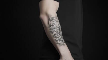 Tattoo art display studio setting photography dark background close-up view body art inspiration