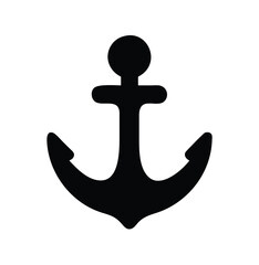 A black anchor silhouette