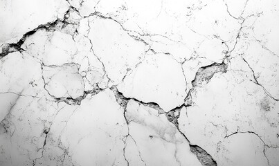 Obraz premium A close-up view of cracked white marble, showcasing its texture and patterns.