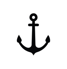 A black anchor silhouette