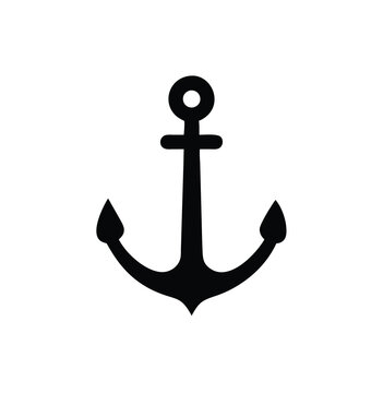 A black anchor silhouette