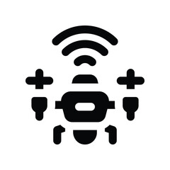 drone icon. vector glyph icon for your website, mobile, presentation, and logo design.