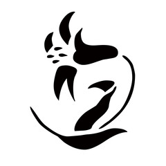 Flower icons. Flower silhouettes. Symbol of floral design. Pattern of daisy, rose and chamomile. Set of cartoon simple graphic shape isolated on white background. stock illustration