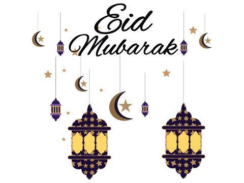 Eid mobarak or Ramadan kareem on islamic background design 