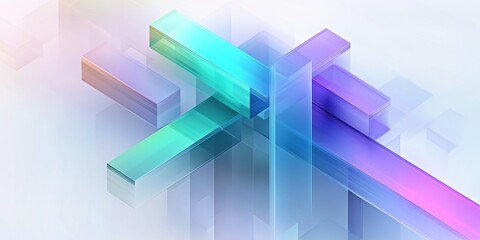 Fototapeta premium Abstract Glass Blocks in Gradient Pastels 