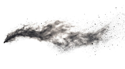 Obraz premium Abstract sand dust devil with scratches on a white and transparent background.