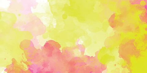 Beautiful and light color colorful background, web design and for making painting abstract watercolor background with pink and yellow color 