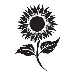 Fototapeta premium Bold Sunflower Silhouette Vector Graphic
