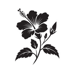 Tropical Hibiscus Flower Silhouette Vector Art for Exotic Design Projects