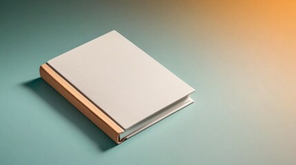 Sophisticated softcover book mockup showcasing minimalist design with warm lighting and a captivating atmosphere for creativity.