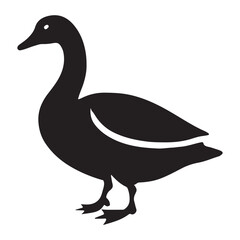 Majestic Black Goose Silhouette Illustration A Pond Life Icon for Designers