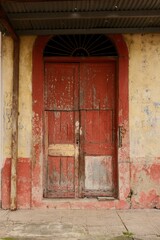 red door at the city of casco antiguo