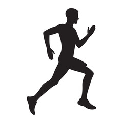 Silhouette of a Man Running a Marathon