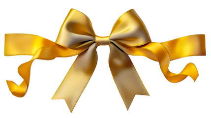 golden bow isolated on white