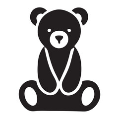 Sweet Teddy Bear Silhouette with Crossed Paws Illustration