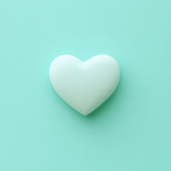 minimal and sleek heart shape in soft pastel green against light background evokes feelings of love and tranquility. This design is perfect for various creative projects