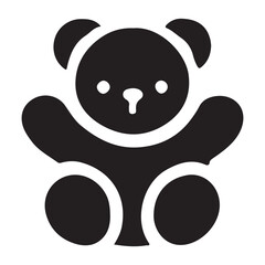 Playful Teddy Bear Silhouette Illustration