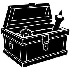 tool chest  silhouette vector illustration