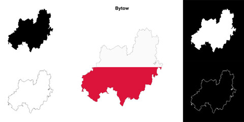 Bytow county outline map set