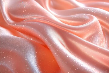 Obraz premium luxurious silk fabric closeup with shimmering light reflections and gentle folds creating abstract patterns in pearlescent finish
