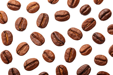 Naklejka premium roasted coffee beans isolated on white background PNG.AI GENERATED