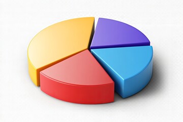 Obraz premium Pie diagram 3d icon. Isolated object on a transparent background