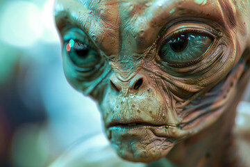 Image of extraterrestrial alien invading earth exploring city generative AI