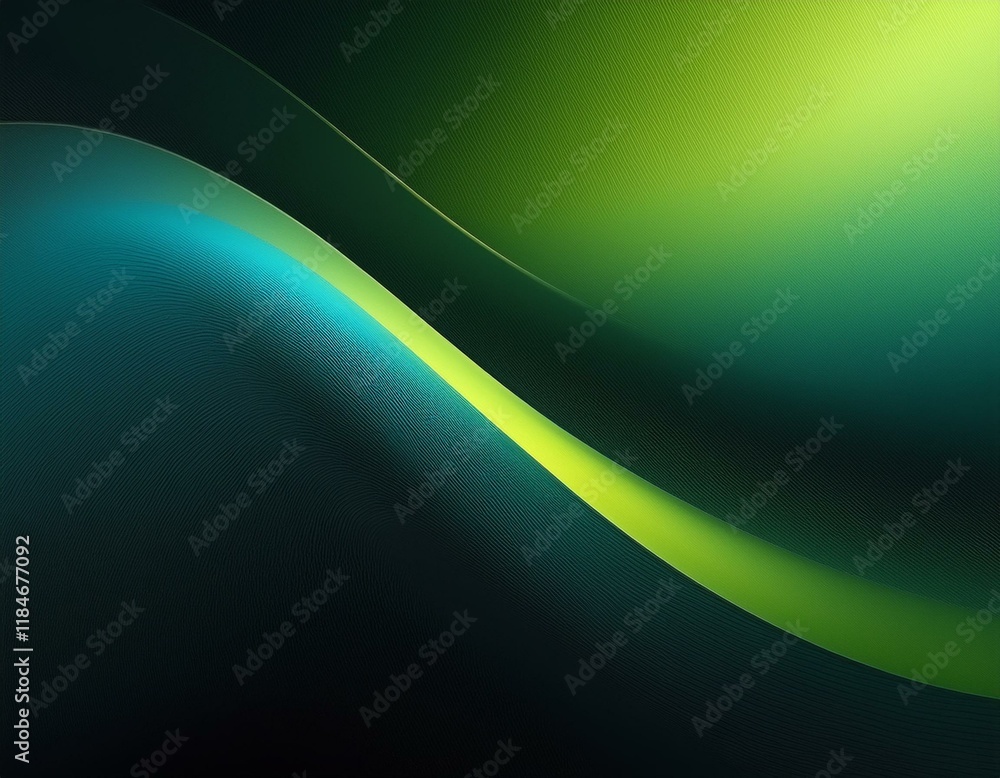 Wall mural black dark blue green emerald petrol teal lime yellow white abstract background color gradient ombre blend line stripe bright light flash glow glitter neon metallic noise grain mesh wide banner