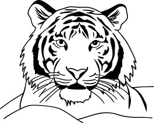 Tiger head vector art silhouette 