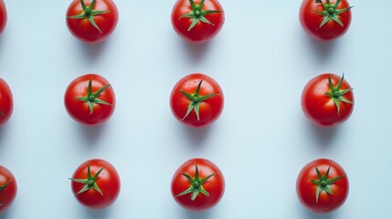 Fototapeta premium Radiant Red Tomatoes: Fresh and Vibrant Food Display