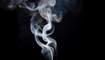 summary white smoke wisps towards a black background