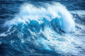 A powerful ocean wave crashing, showcasing the beauty and force of nature.