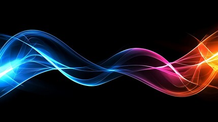 Naklejka premium Dynamic Neon Waveforms: Abstract Art in Vibrant Hues