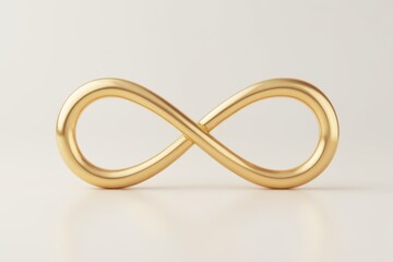 golden infinity symbol on white background