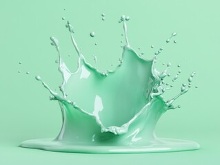 A mint green liquid splash creates a crown shape
