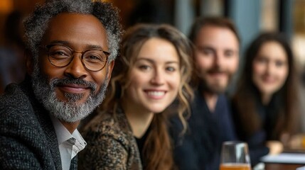 Obraz premium Diverse group of people in a meeting room discussing creative ideas, teamwork and collaboration 