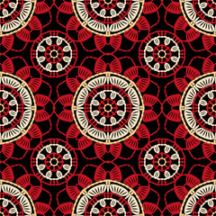 Pattern with crochet granny square wallpaper handmade decorative art design print