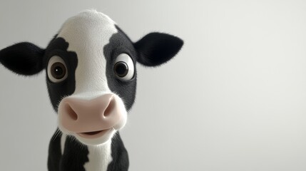 Adorable 3d calf looking at you with big eyes and a funny expression, perfect for children projects