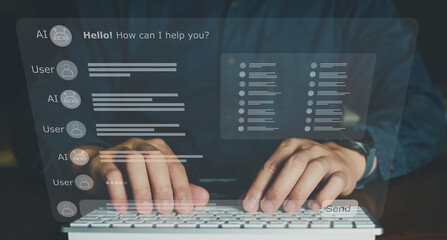 Concept AI chat and program assistance for business and technology AI