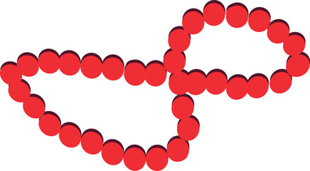 
Red women's beads.