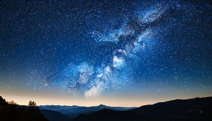 Fototapeta premium starry sky universe background galaxy of milky way blue space heritage with stars cosmos