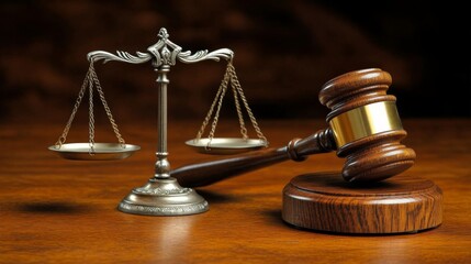 Justice and Law: Scales of Balance and Gavel