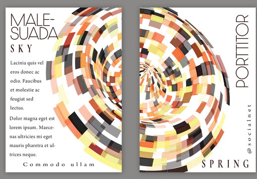 Flyer A4 with Futuristic Colored Abstract Geometric Shape