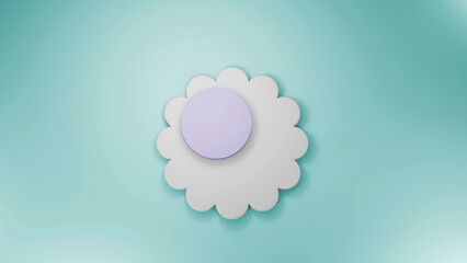 3D Product Podium Flower Shape Purple Green Background