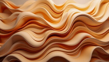 Fototapeta premium Fluid brown texture swirls create an abstract design with depth and movement in a warm color palette