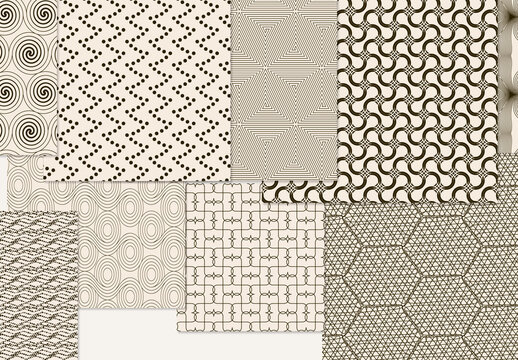 Set of Simple Retro Geometric Patterns
